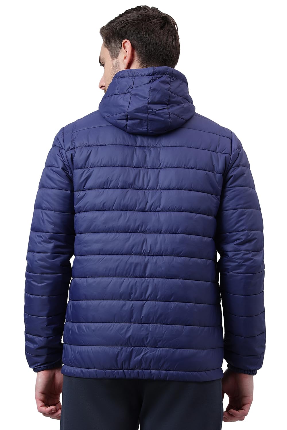 Van Heusen Men Solid Quilted Jacket - High Neck, Zip Front, Full Sleeves