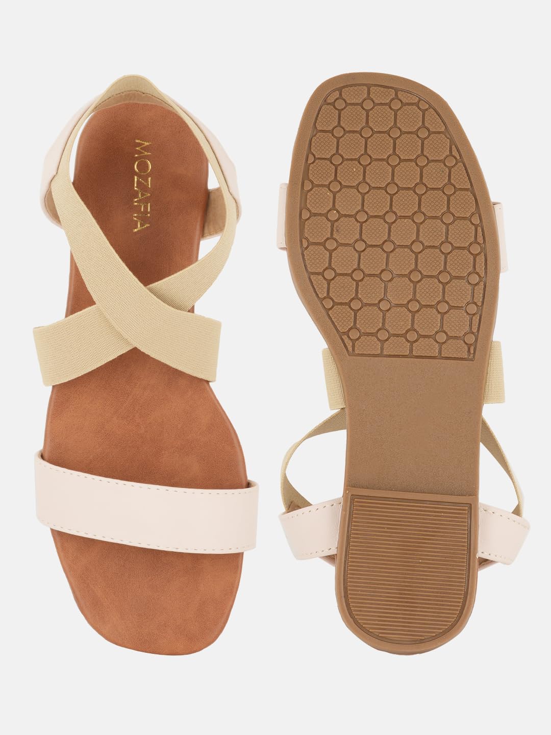 MOZAFIA Women's Slide Sandals | Stylish Comfortable Flat Slip-On Slippers for Casual & Daily Wear (CREAM, UK Footwear Size System, Adult, Women, Numeric, Medium, 8)
