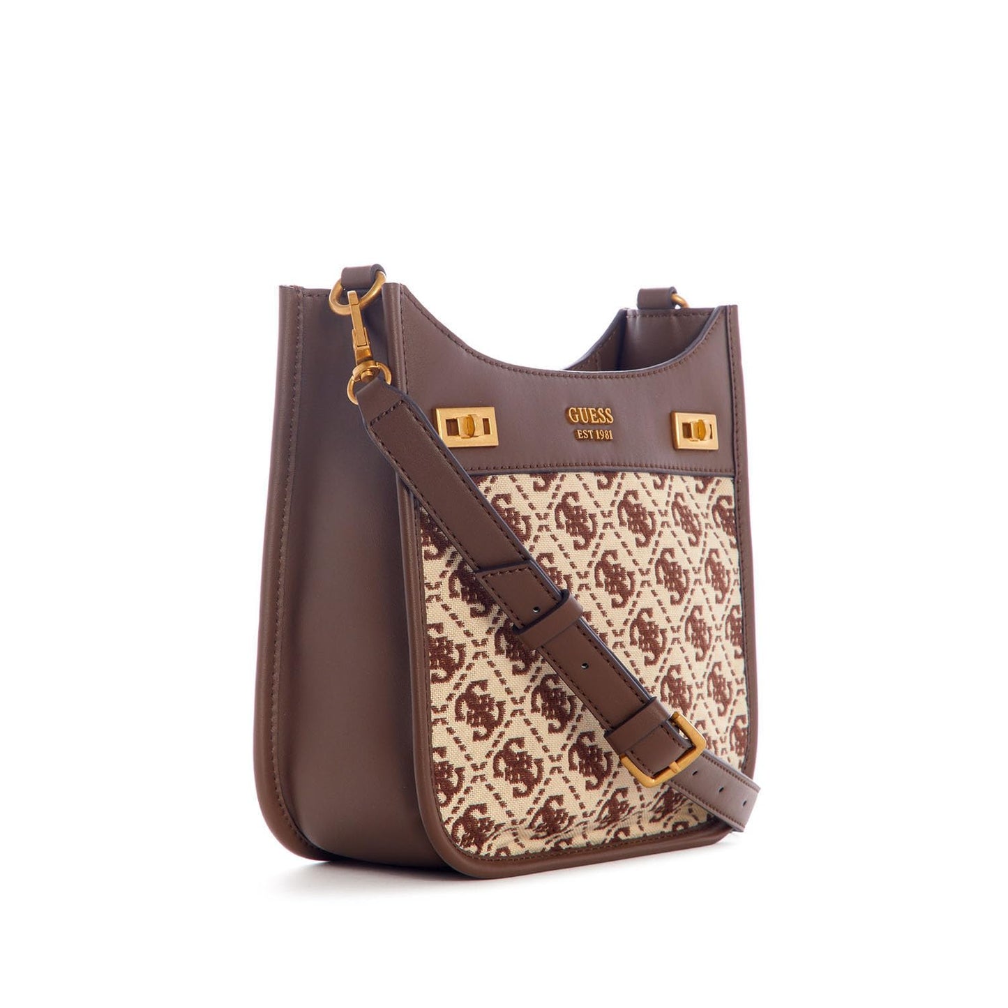 GUESS Women's Brown Printed Crossbody Bag| Ladies Purse Handbags | Gift For Ladies
