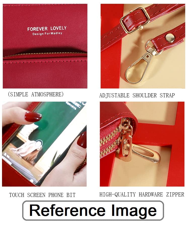 MOCA Girls Women's Touch Screen wallet sling bag for with Mobile Cell Phone holder Pocket Wallet Hand Purse Clutch Crossbody Sling Cell Phone wallet for Women Womens Girls (SJ1211#P, Pink)