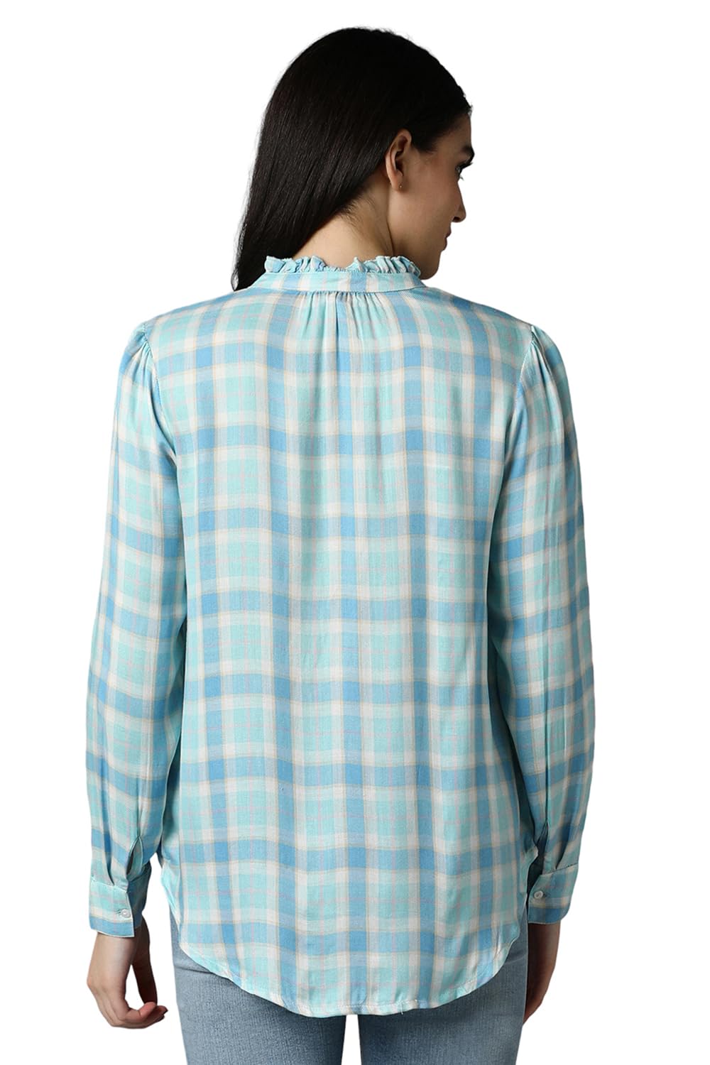 Allen Solly Women's Regular Fit Shirt (AHTSCRGFK29597_Blue