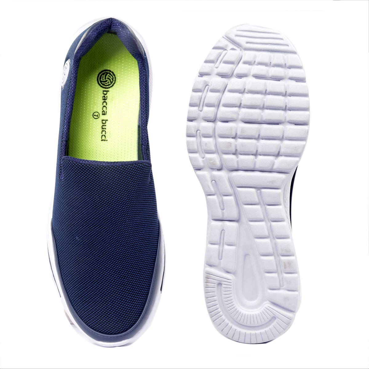 Bacca Bucci® Performance Men's Athletic Walking Comfortable Lightweight Incredible Walking Shoes for Men- Blue, Size UK12