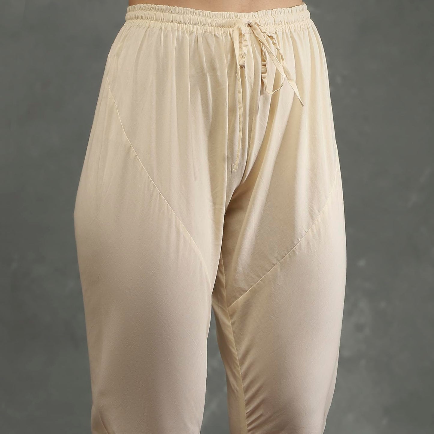 BIBA Women's Silk Chanderi Kurta Sets (CKD10748AW24CRM_Neutral