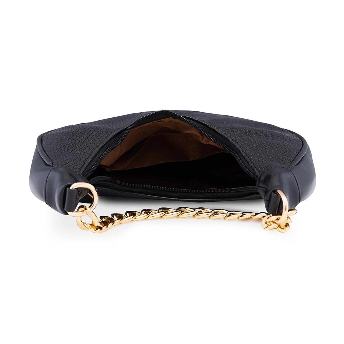 Caprese Kreya Hobo, Black-Small | Stylish Shoulder Bag for Women | Spacious Compartment | Perfect for Casual & Daily Use