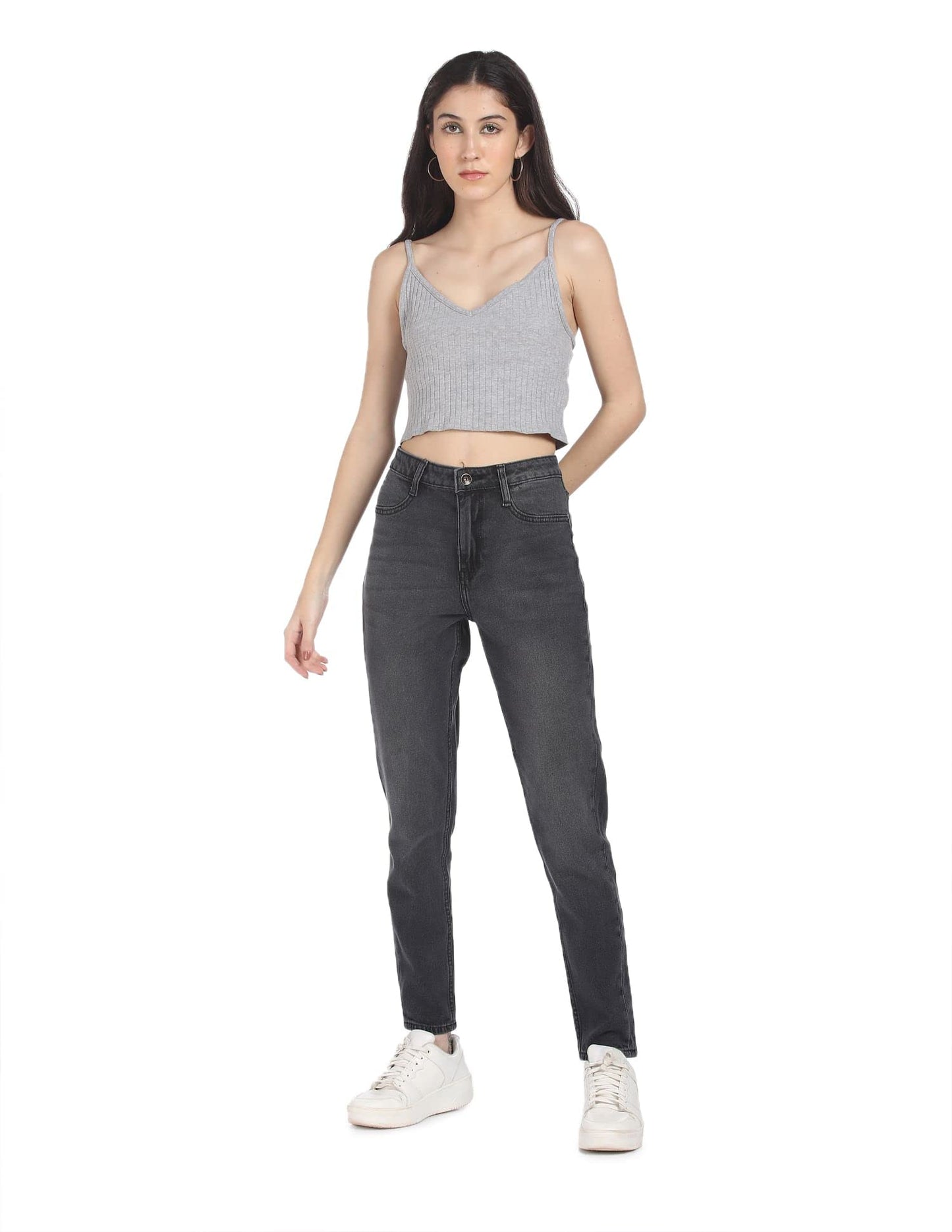 U.S. POLO ASSN. Grey High Rise Dark Wash Jeans