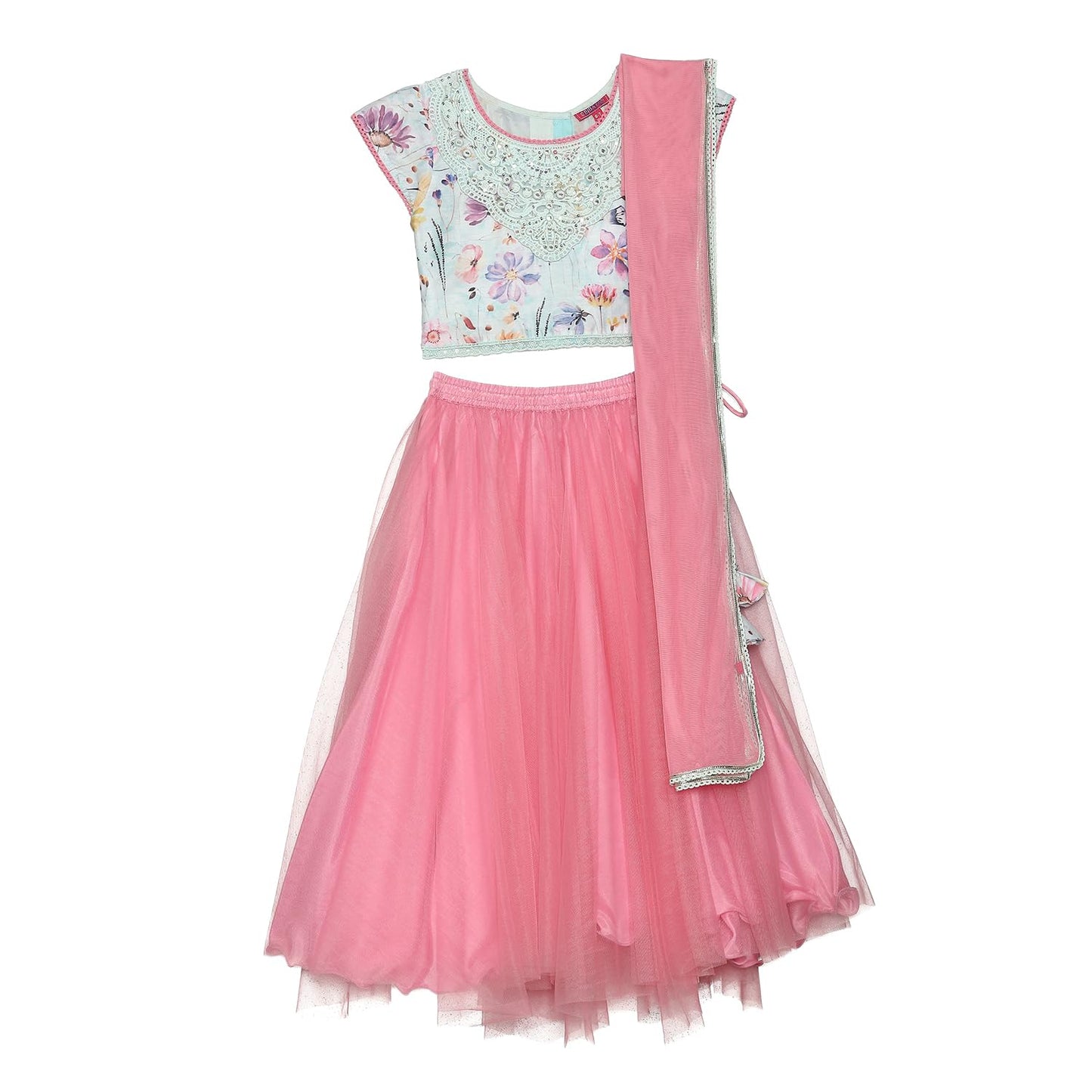 BIBA Girls PRINTED STRAIGHT KID(KWFLORAL SPLENDOUR5834_PINK_11)