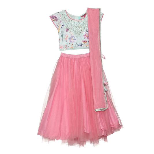 BIBA Girls PRINTED STRAIGHT KID(KWFLORAL SPLENDOUR5834_PINK_13)