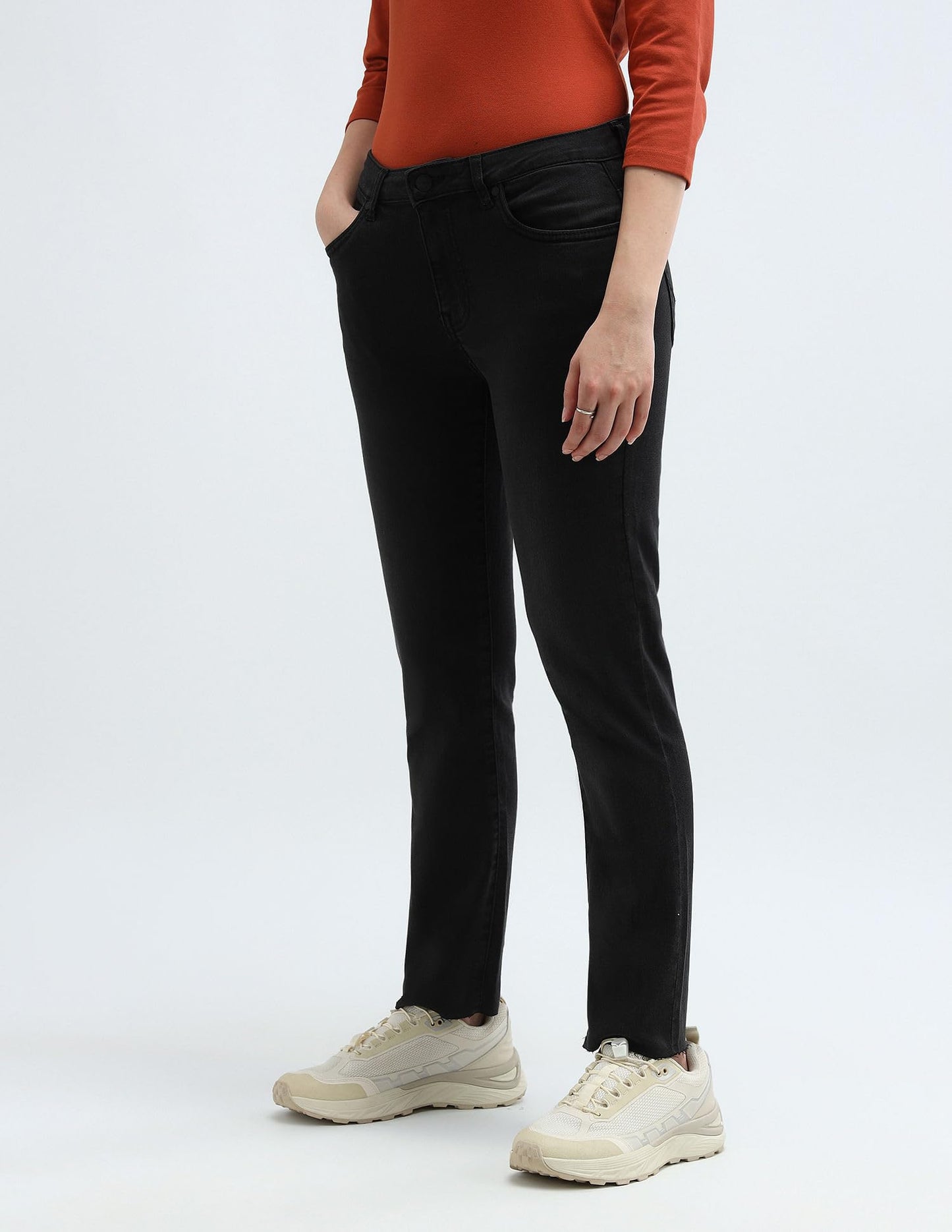 U.S. POLO ASSN. Slim Fit Mid Rise Jeans (UWAW24JEN280_Grey_28)