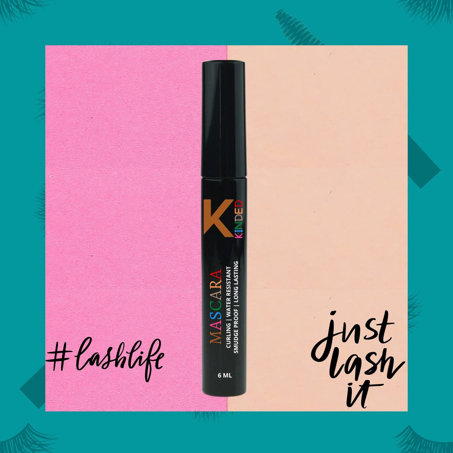 KINDED Curling Mascara Waterproof Long Lasting Smudgeproof Lengthening Volumizing Ultra Max Curl Intense Black Volume Sensational False Lash Effect for Girls Women Eye Makeup (6 ml, Black)