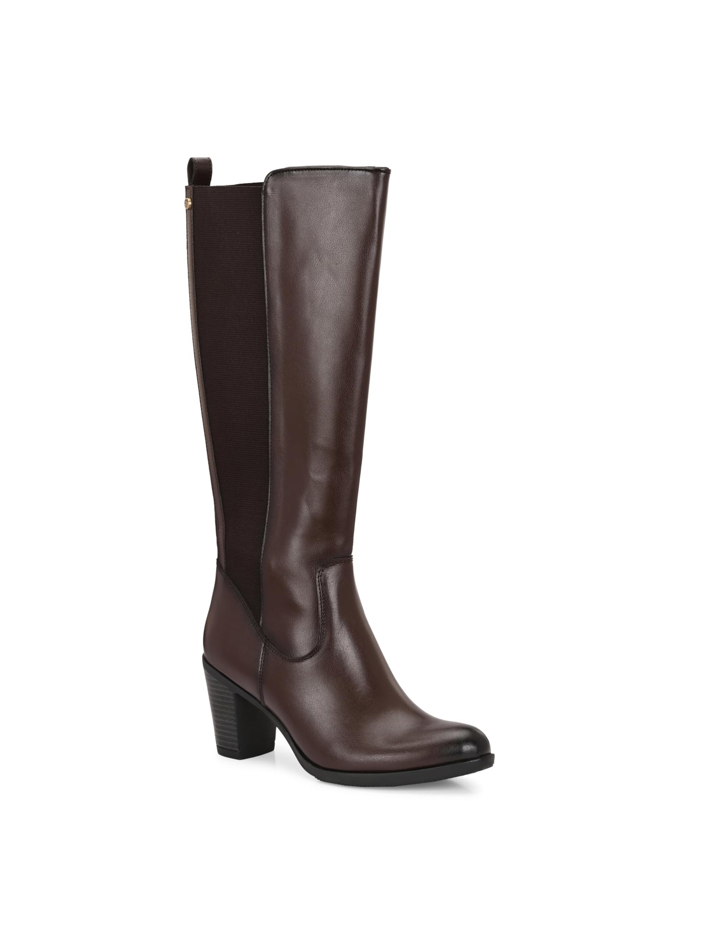 Delize Women brown mid heel knee high western boots 67322-40