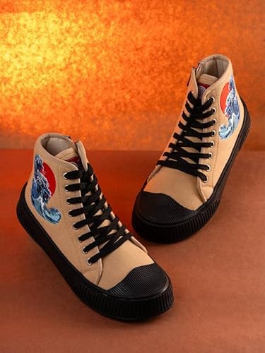 Bacca Bucci Women's High-Top Sneakers - Kawaii Kicks Collection Earthy Beige UK 6