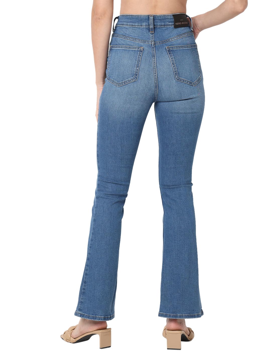 VERO MODA Women's Regular Jeans (10313951-Medium Blue Denim_Medium