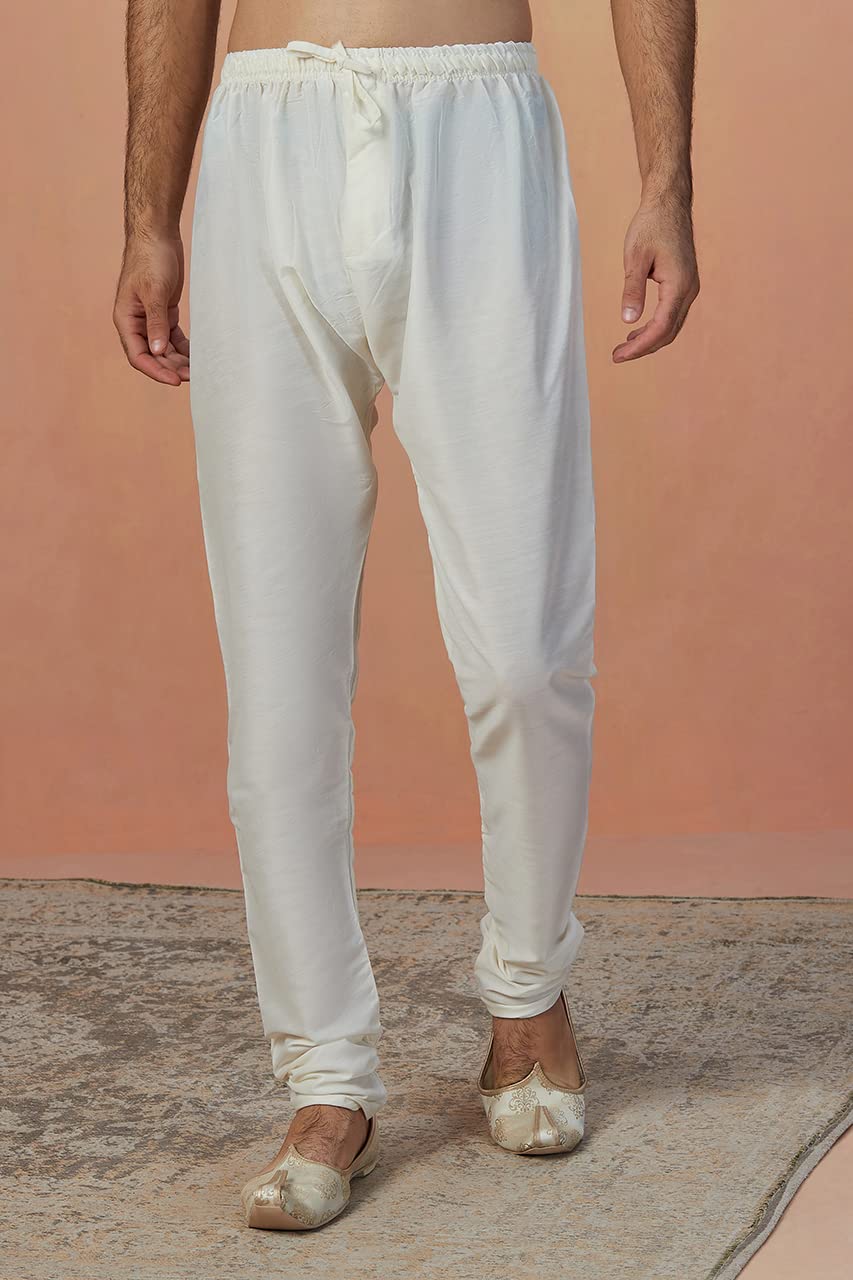 Manyavar Men's Sea Green Kurta Pajama With Golden Motifs (2pcs) (Aqua Green,S)