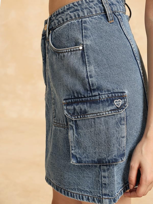 Kazo Derby Mini Skirt Blue