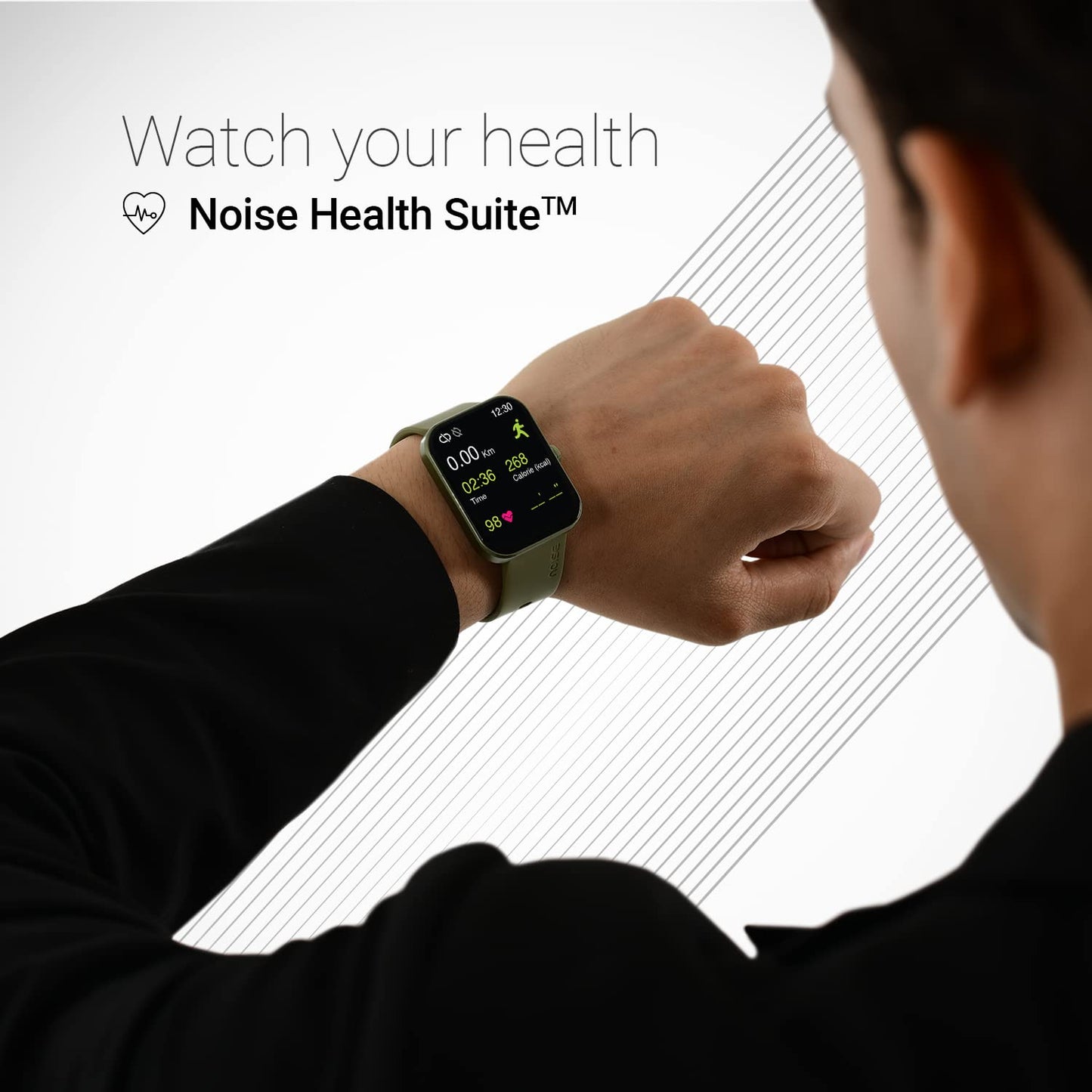 Noise ColorFit Pulse 2: 1.8" Biggest Display Smart Watch, 550 NITS Brightness, Sleek Metallic Body, HR, Sleep & Spo2 Monitoring, Upto 10 Days Battery Life, Calls & SMS Reply - Jet Black