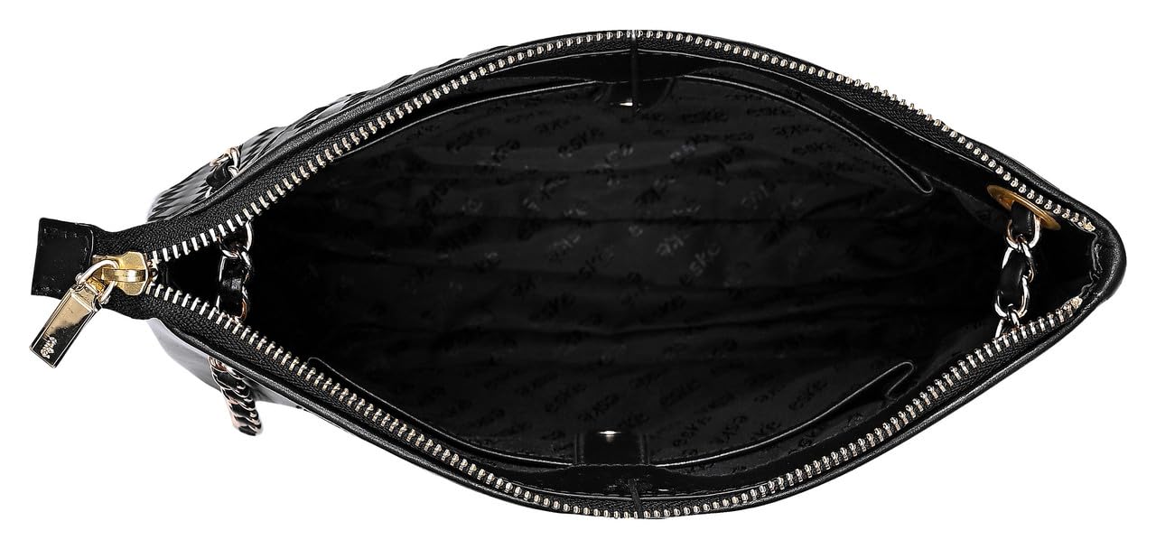 eske Fritzi Genuine Leather Shoulder Bag (Black Hand-Stitched)