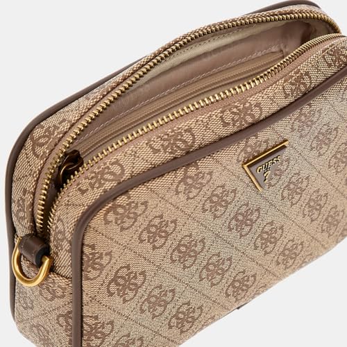 GUESS Men Brown Printed PU Crossbody Bag