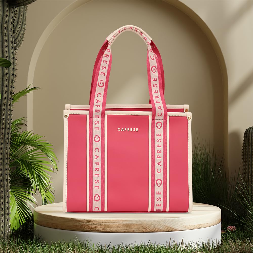 Caprese TRINITY TOTE MEDIUM FUCHSIA SOLID WOMEN'S OFFICE HANDBAG