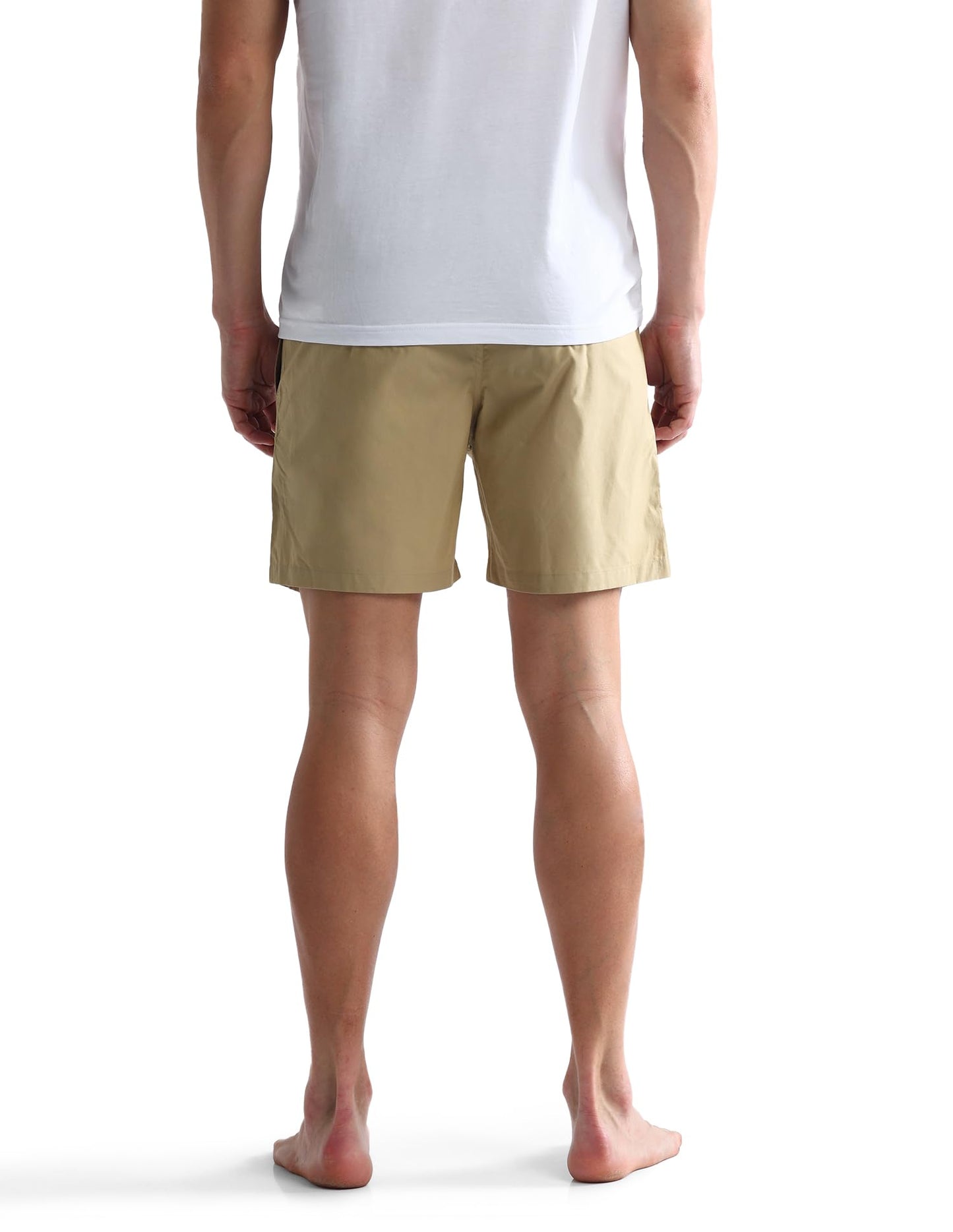 U.S. POLO ASSN. Men's Mid Rise Solid IYAX Shorts - Pack of 1(Beige M)