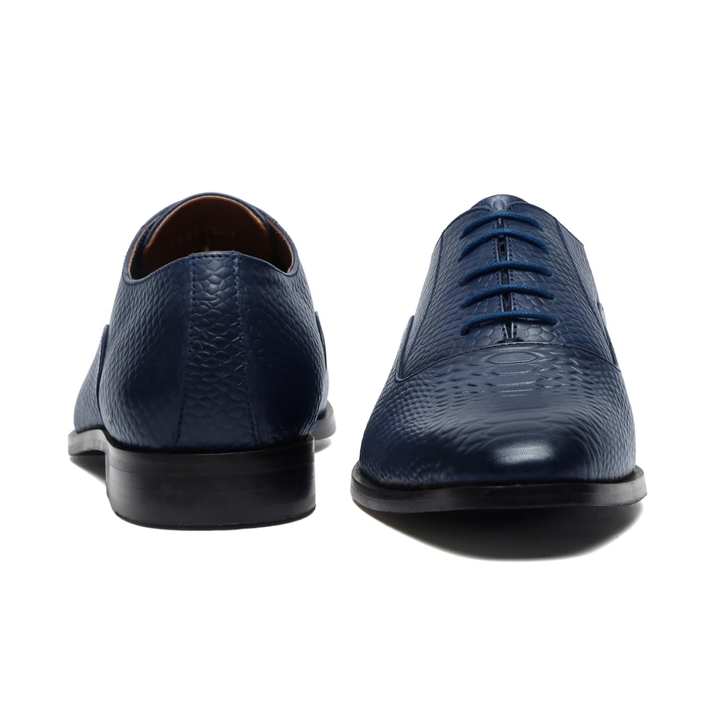LOUIS STITCH Formal Shoes for Men | Handcrafted Derby in Authentic Italian Leather | Unique Design | Lace-Up for Business Federal Blue | UK Size 8 (EUSNBU)