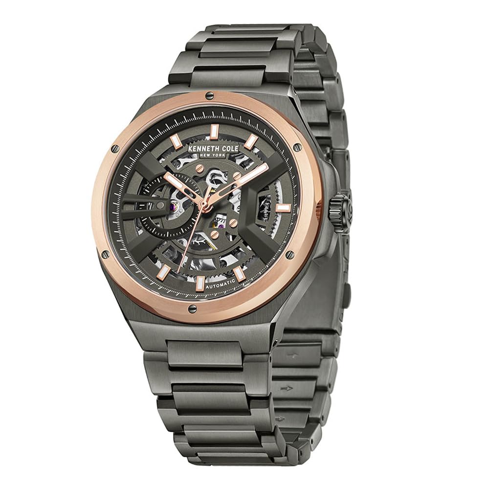 Kenneth Cole Automatic Black dial Stainless Steel Strap Watch for Men-KCWGY0064401MN