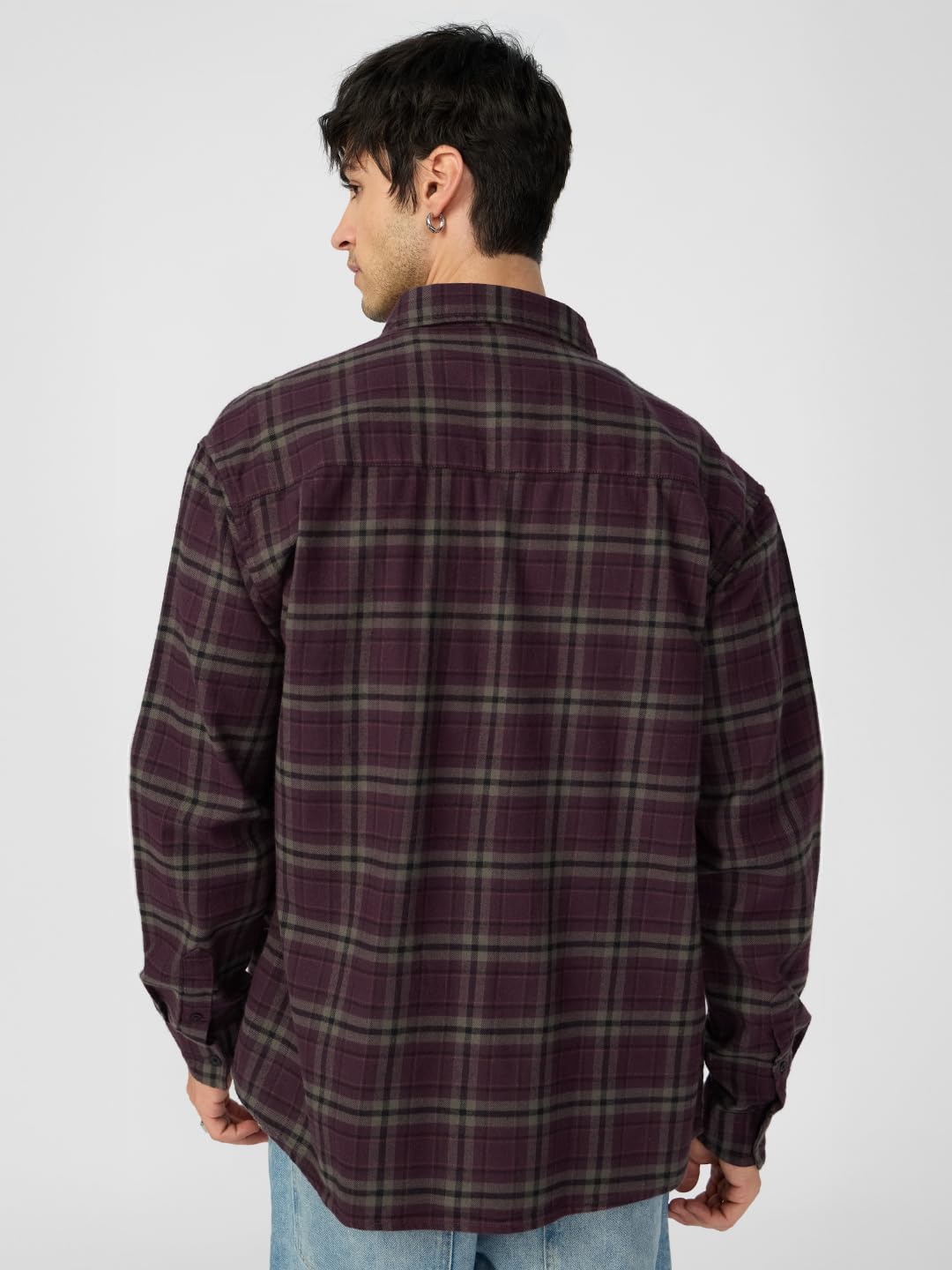 The Souled Store Plaid: Autumn Men and Boys Long Sleeves Collared Neck Button Front Cotton Relaxed Shirts