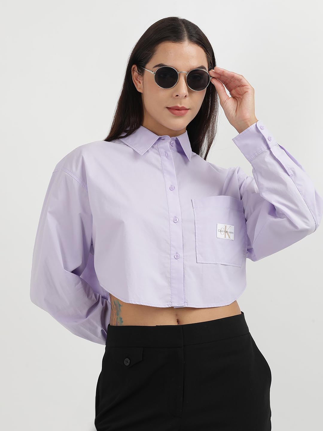 Calvin Klein Womens Purple Color Shirt