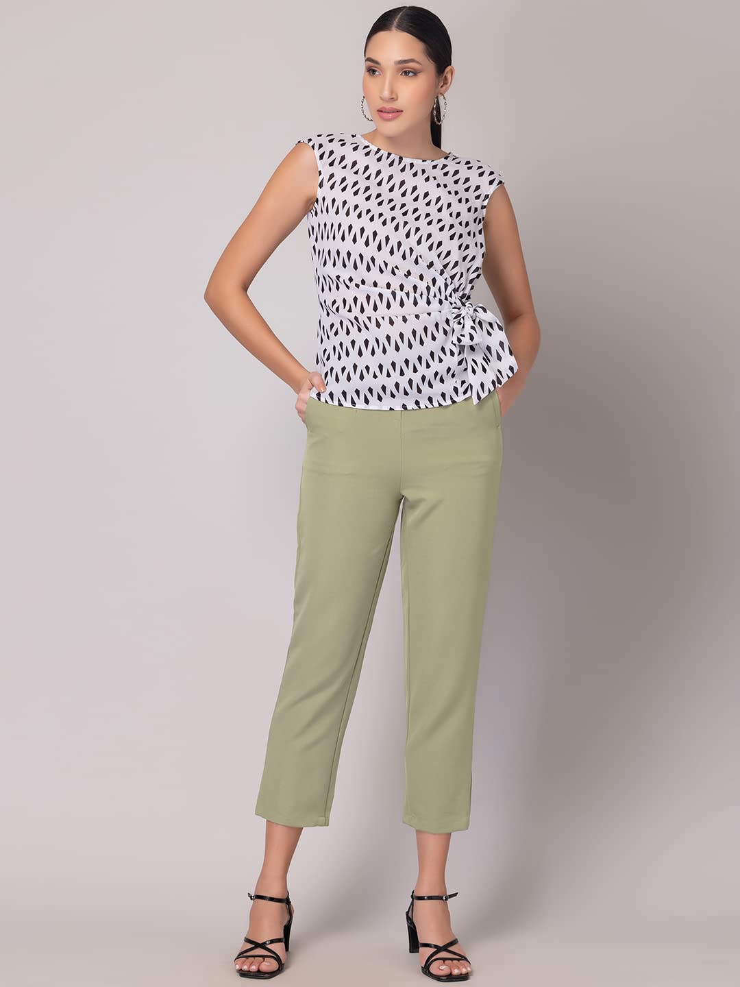 Faballey Women's Regular Trouser (BOT00833_Green_XL)