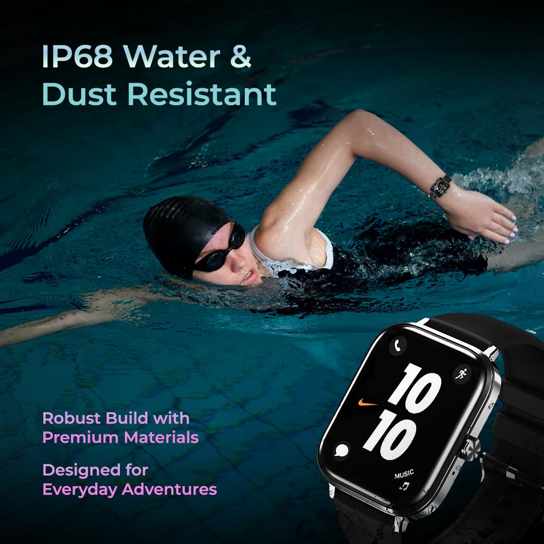 Nervfit Maverick 1.78" AMOLED Luxury Smart Watch with Always-On Display, Bluetooth Calling, AI Voice Assistant, IP68 Waterproof, Heart Rate & SpO2 Monitor, and 100+ Sports Modes