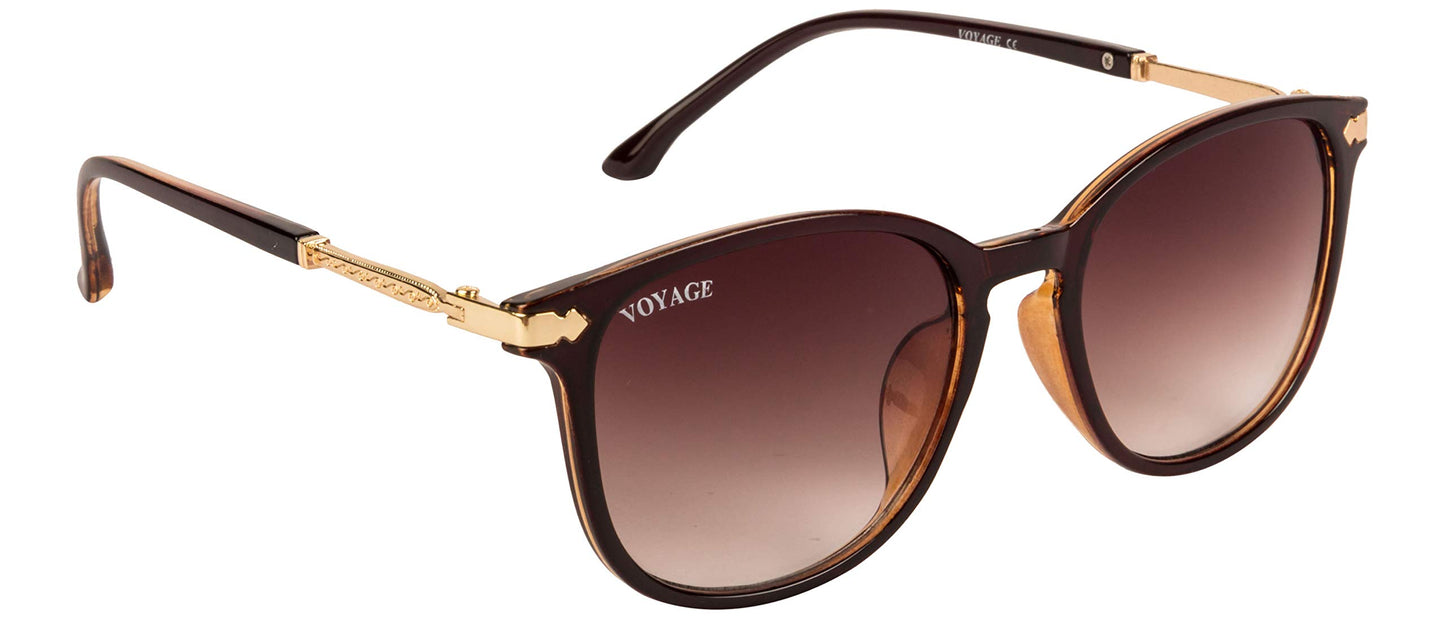 Voyage UV Protected Rectangular Women Sunglasses - (A3046MG3183 | Brown Lens | Black Frame)