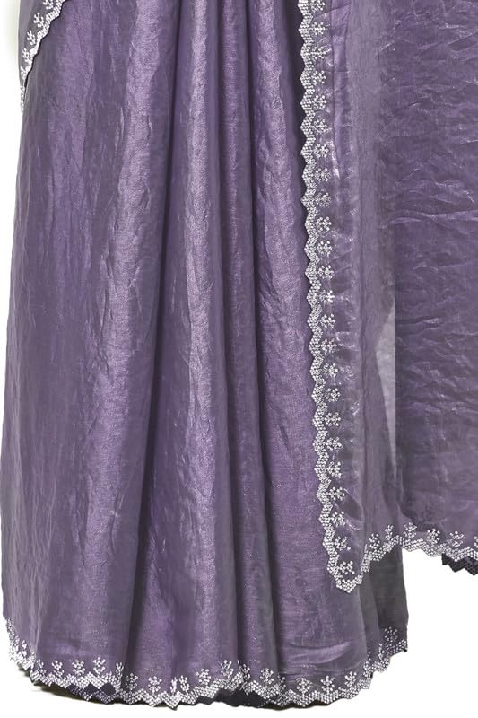 Soch Womens Lavender Tissue Saree With Stone Work