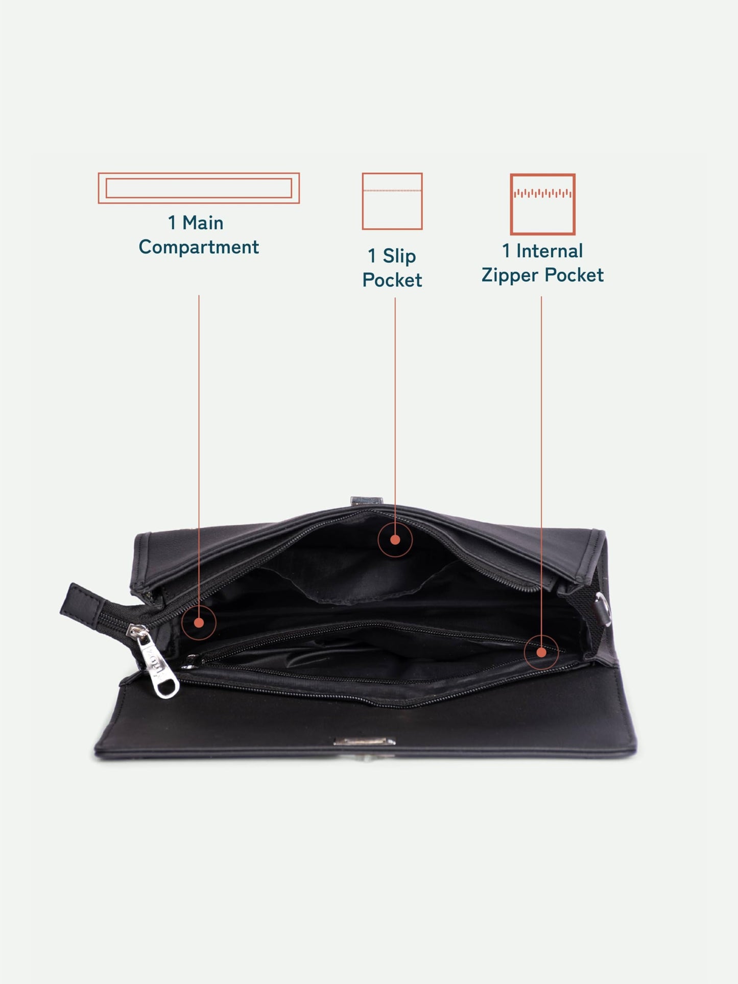 ZOUK Tarini Clutch - Bhuj Rabari | Chic & Elegant Vegan Leather Clutch for Women | Abstract