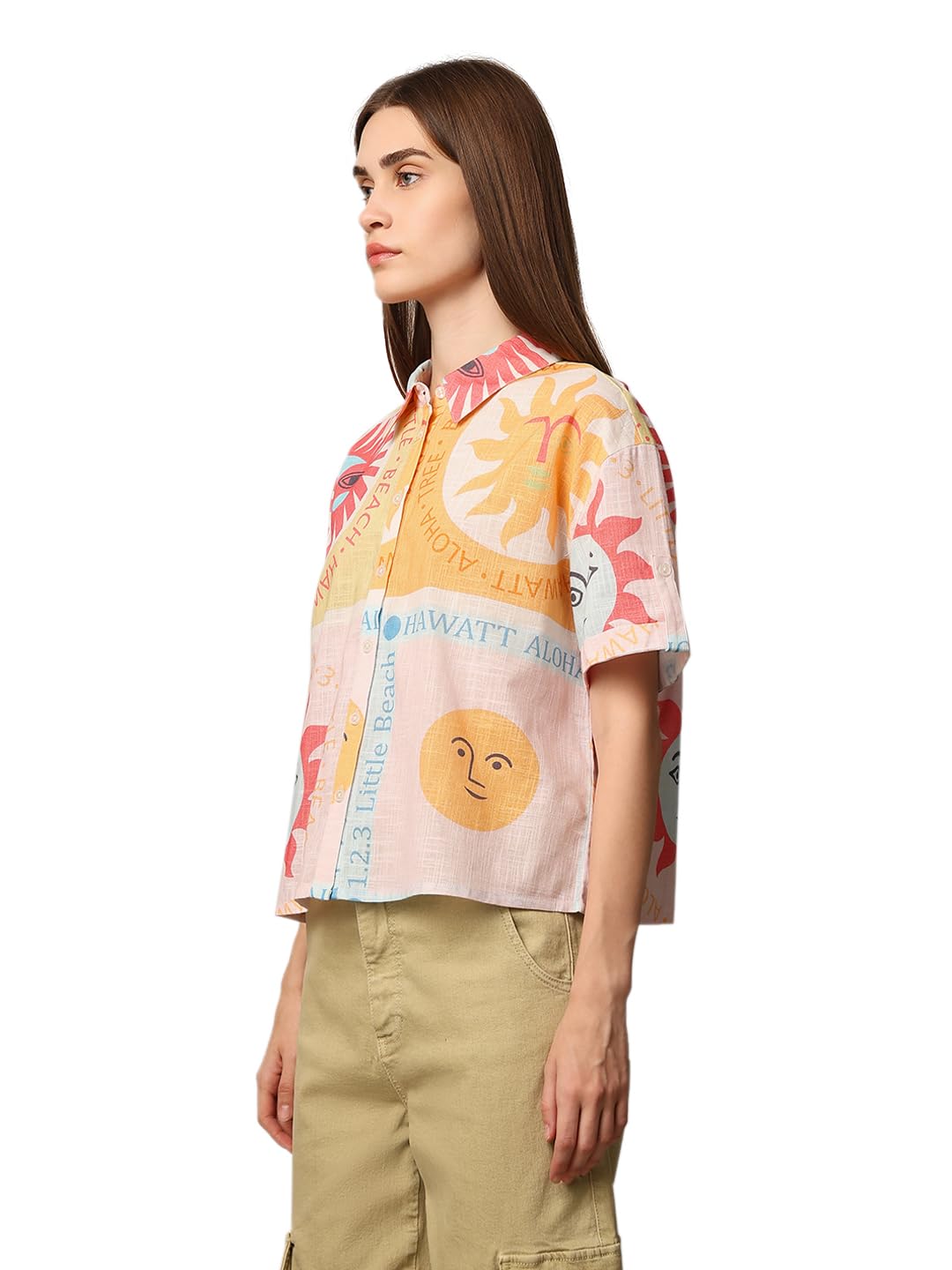ONLY Women's Regular Fit Multicolor Shirt