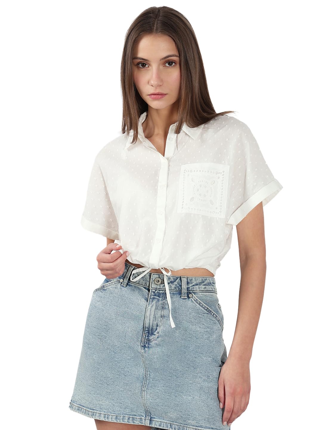 VERO MODA Women's Regular Fit White Top