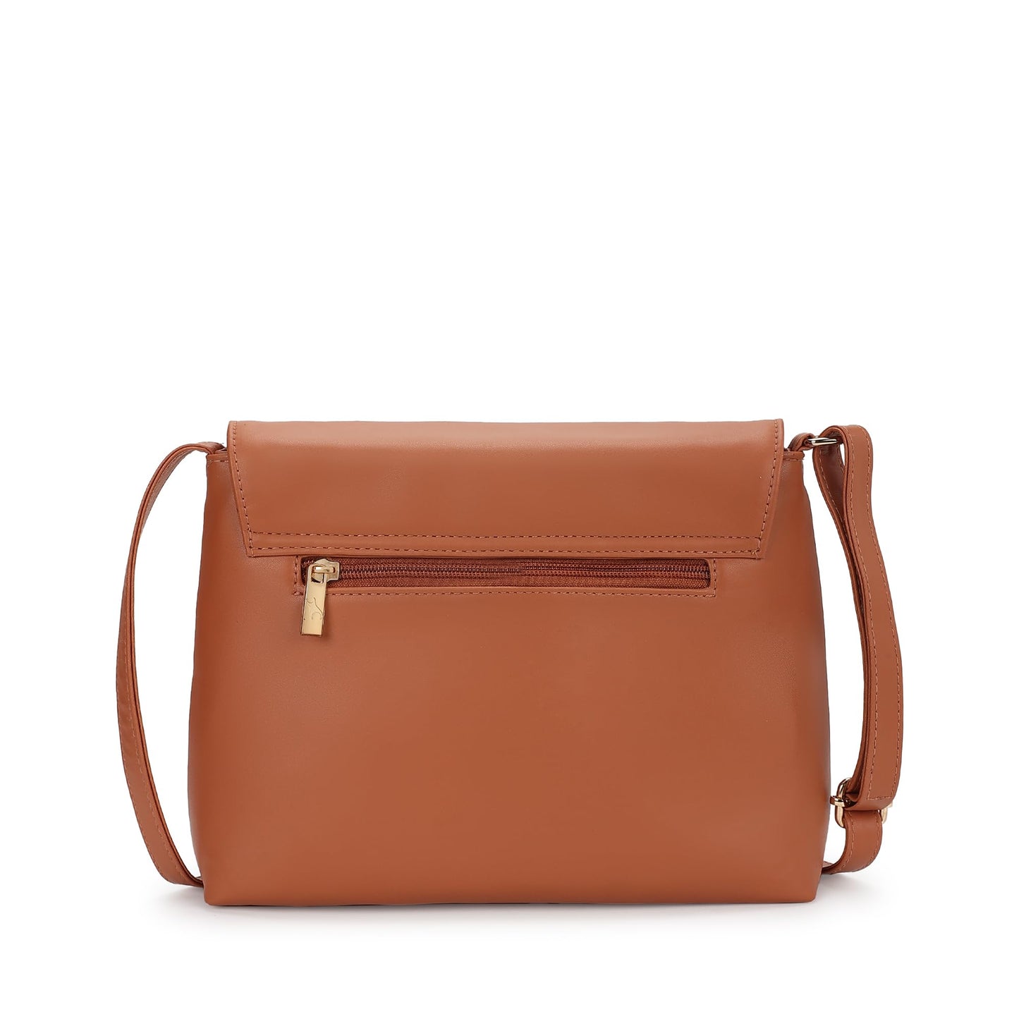 Fastrack Women's Flap Closure Sling Bag | Magnetic Button Lock, Adjustable Sling, Inner Zip and Slip Pockets | Stylish Everyday Bag | Sling Bag for Casual Carry, Tan