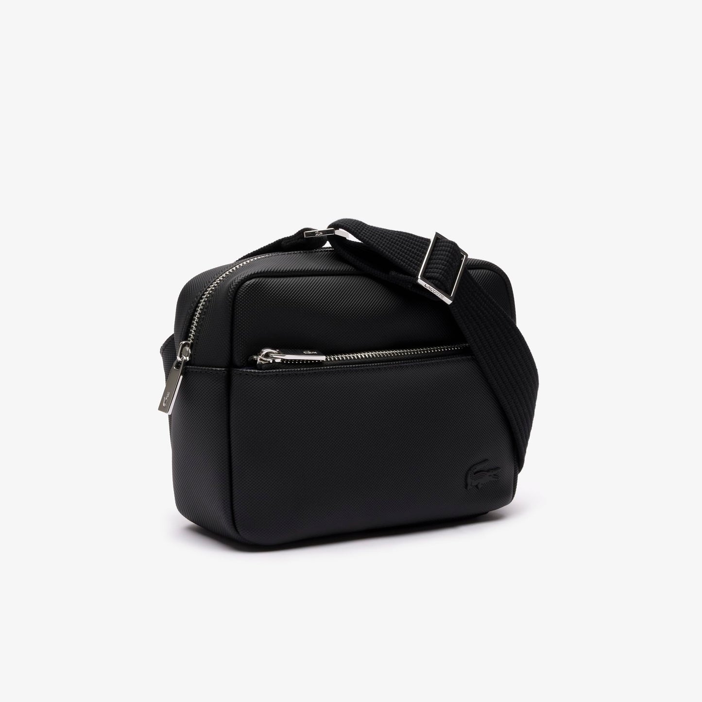 Lacoste Men's Classic Pique Effect Shoulder Bag (NH4427000) (Black)