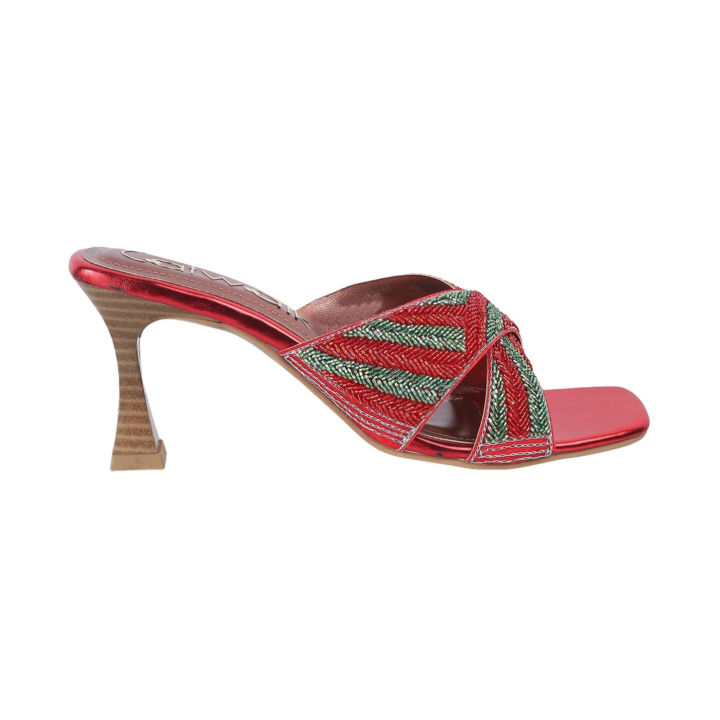 Catwalk Women Stylised Open Back Kitten Heels | For Women & Girls (RED,4 UK)