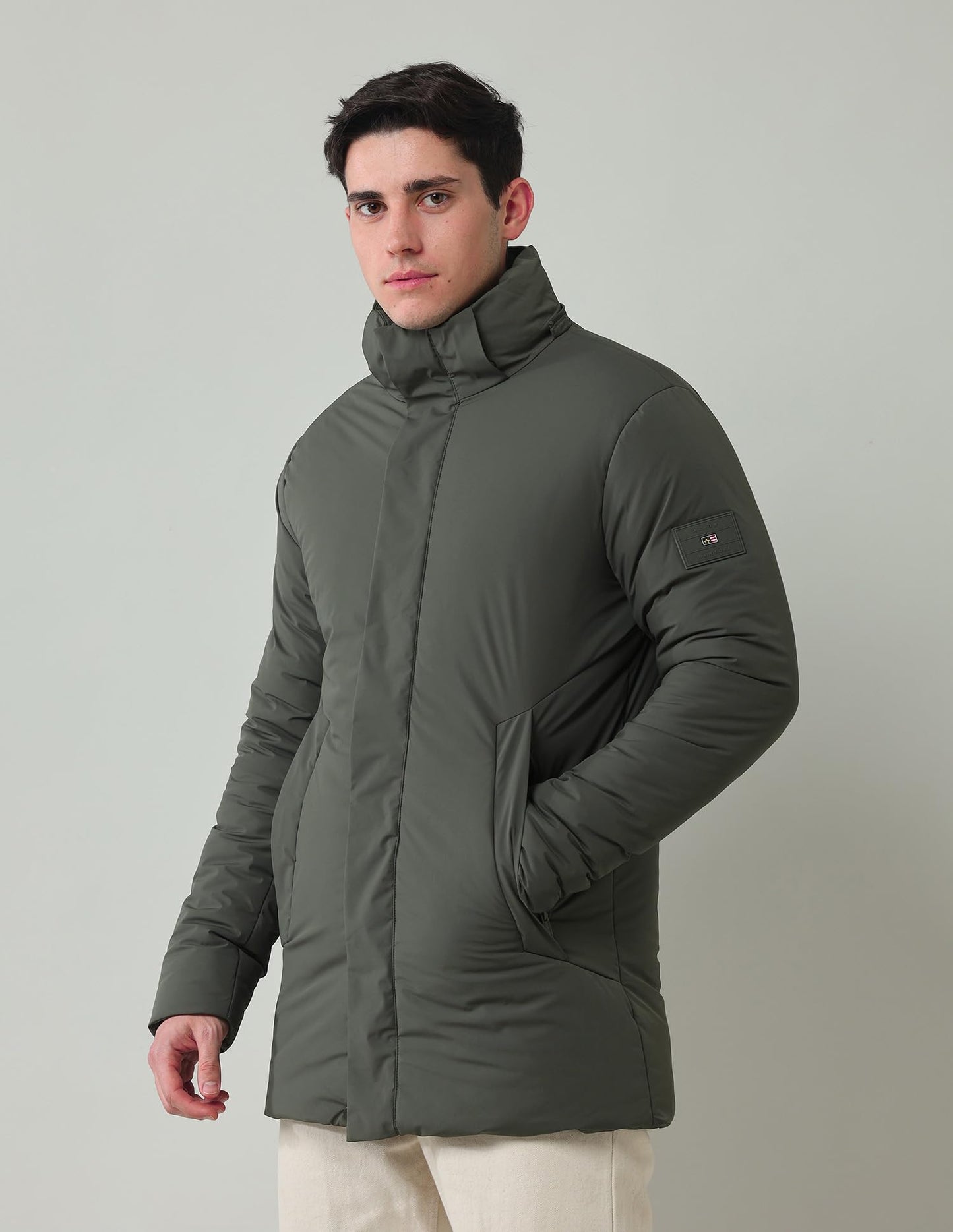 Arrow Sports Men's A-Line Coat (ASAIJK4811_Olive