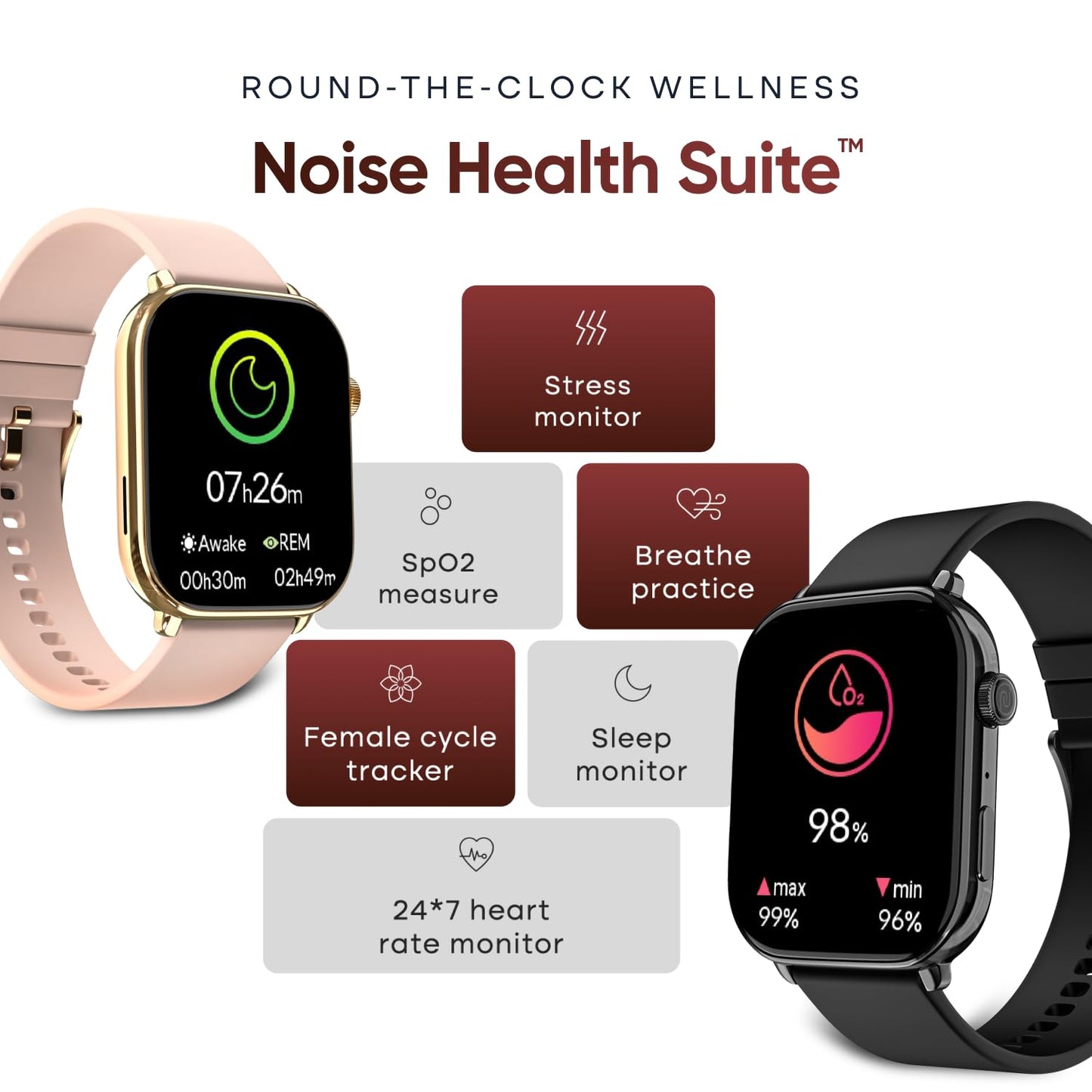 Noise ColorFit Pulse 4 Pro Smartwatch - Rose Pink