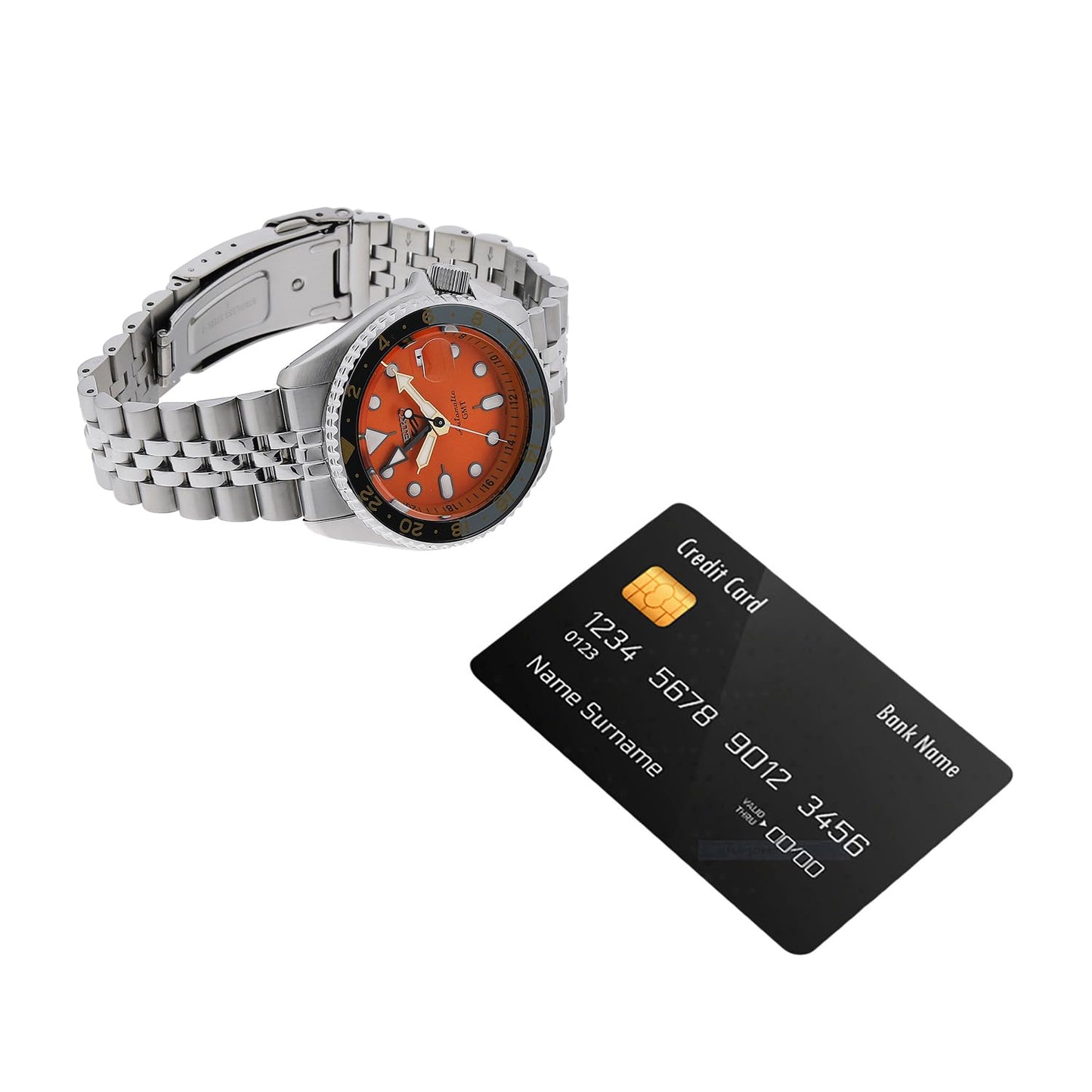 Seiko Aluminium Analog Orange Dial Men's Watch-Ssk005K1