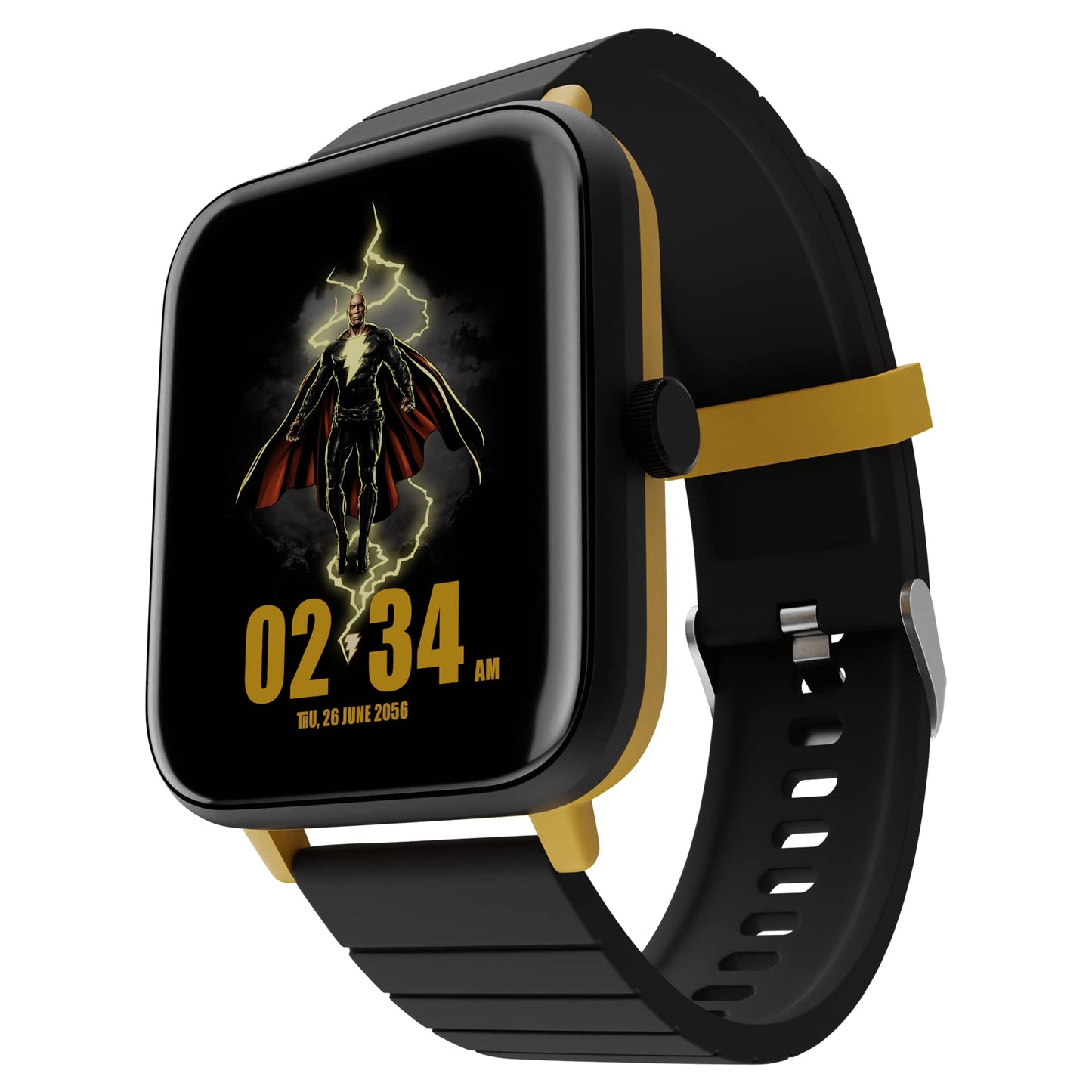 ZEBRONICS DC Black ADAM Edition DRIP Smartwatch with Bluetooth 5.1 Calling, 1.69" Display Size, Voice Assistance, 11 Built-in + Customizable Watch Faces, 8 Menu UI, IP67 and 100+ Sports Tracker