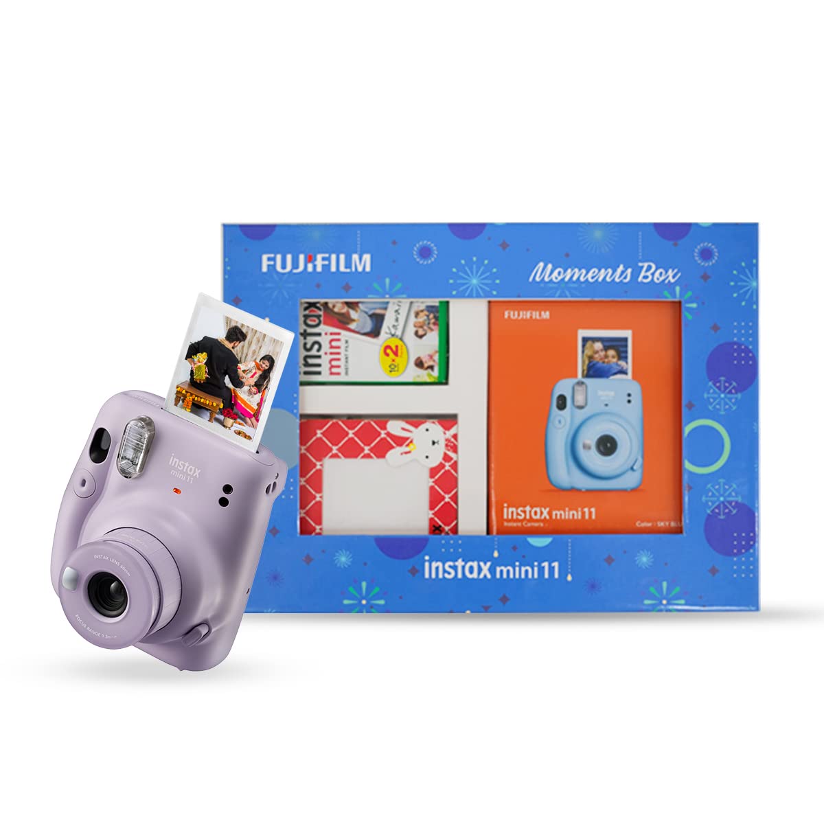 Fujifilm Instax Mini 11 Instant Camera (Lilac Purple) Moments Box with 20 Shots