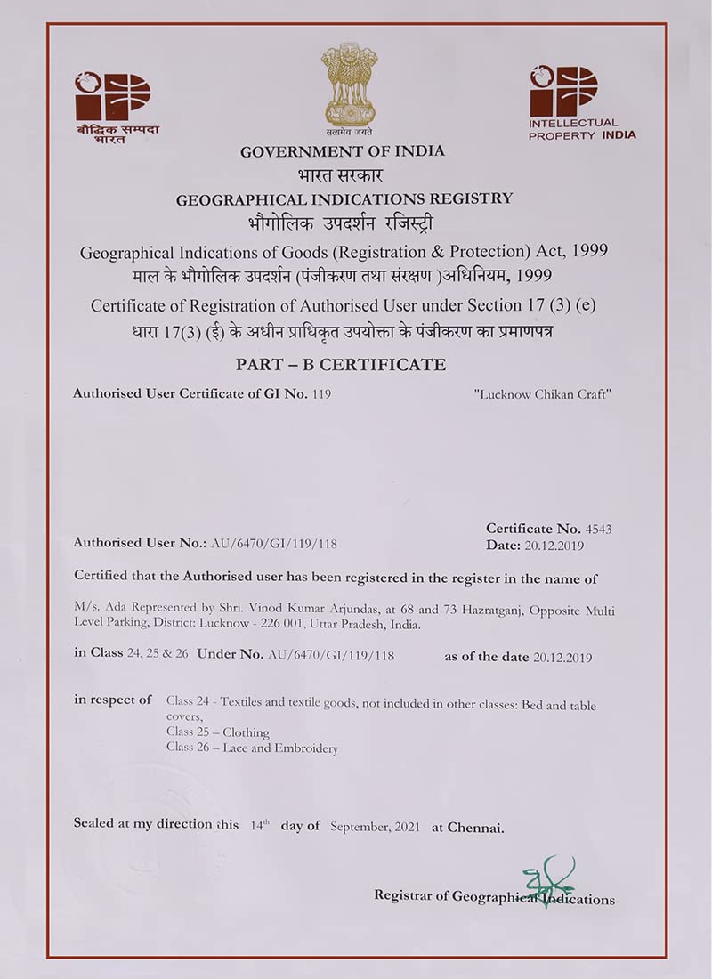 Ada Hand Embroidered Lucknow Chikankari Unstitched Georgette Dress Material Suit Set for Women A211211 Sea Green