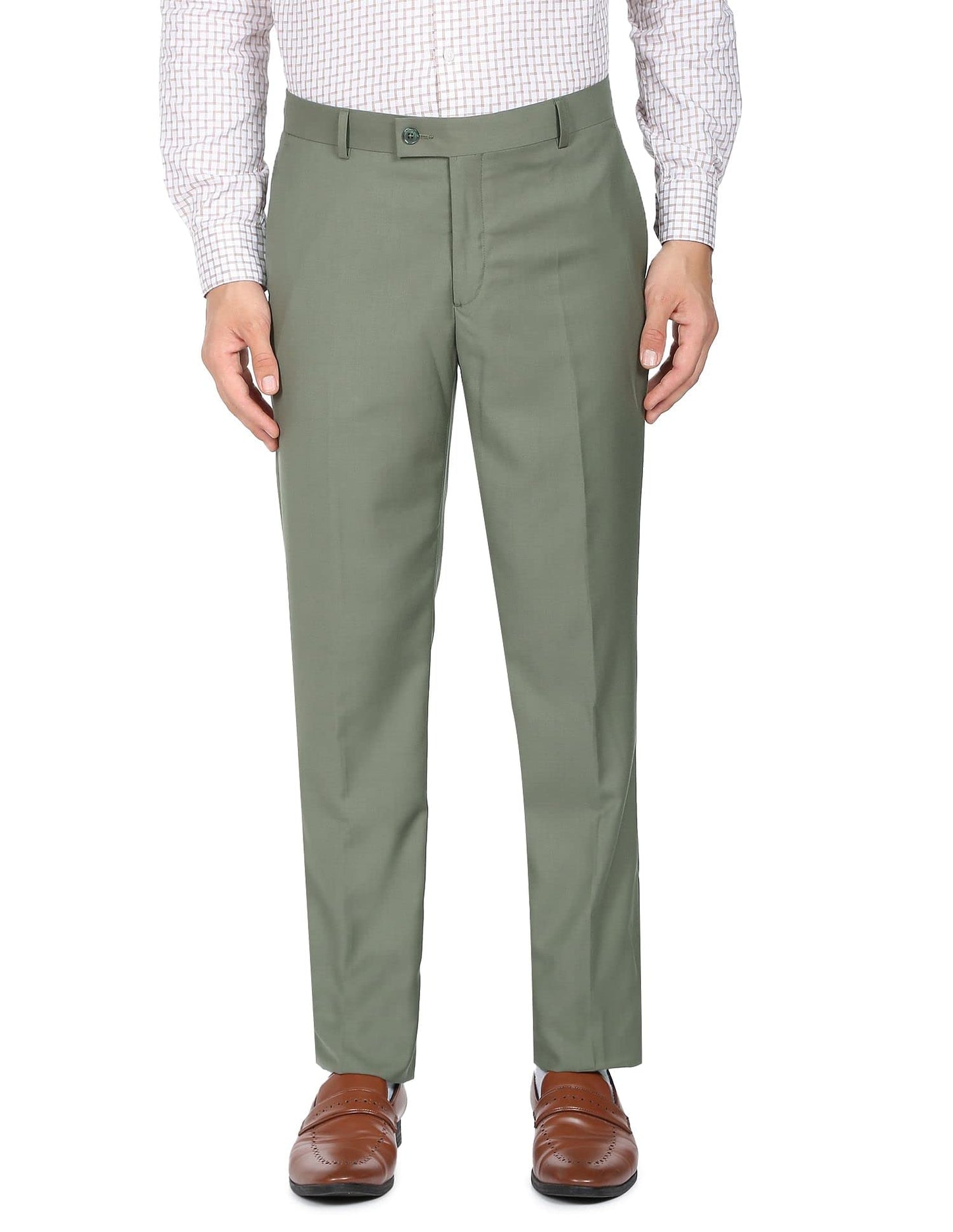 Arrow Men Green Tailored Regular Fit Three Piece Suit