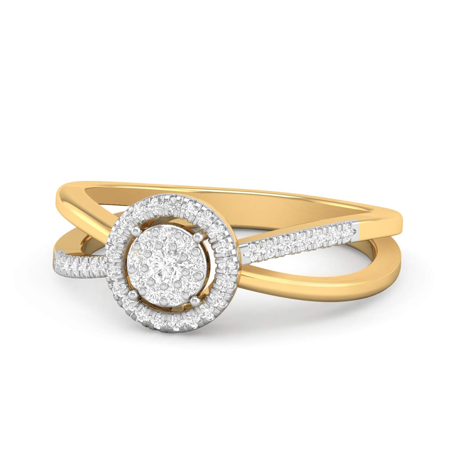 PC Jeweller The Orbicular 18KT Yellow Gold and Diamond Ring for Women