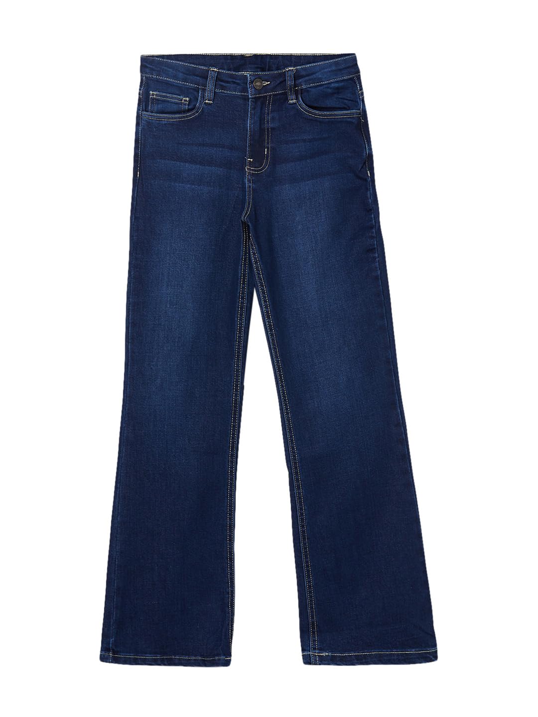 Max Girls Washed Flared Jeans(Blue_9-10 Y,)