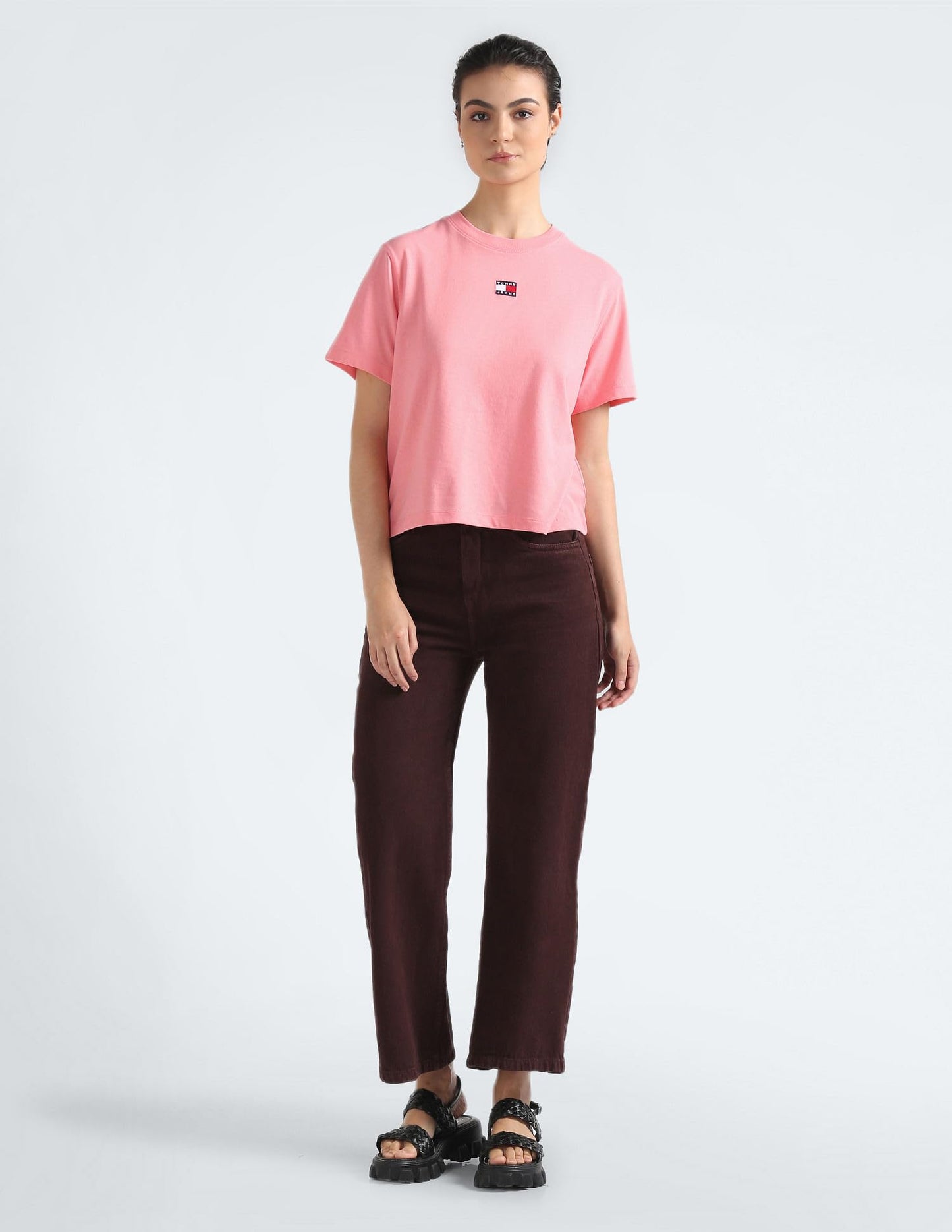 Tommy Hilfiger Womens Pink Color T-Shirt (M)