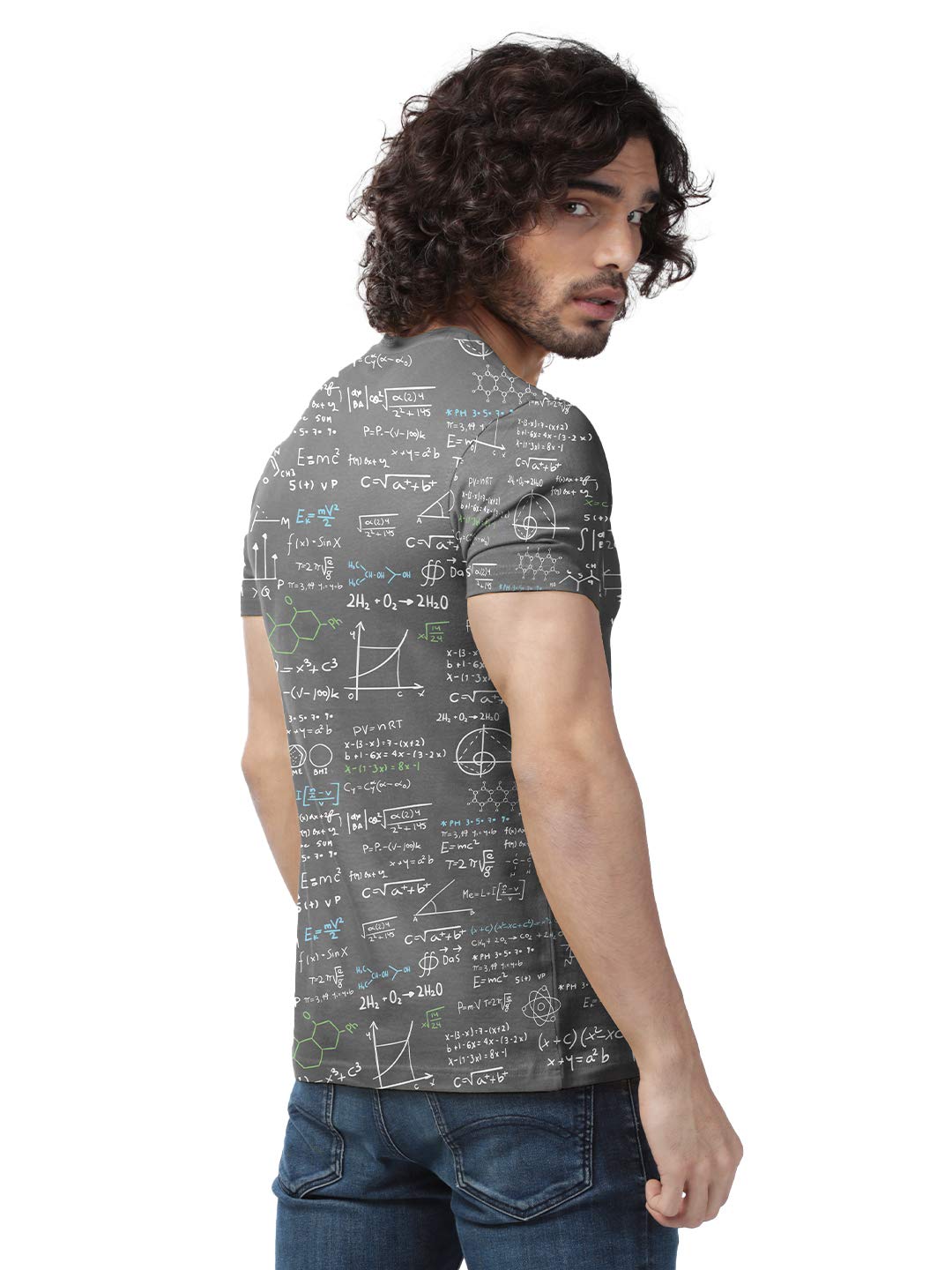 The Souled Store Nerdy Equations Mens and Womens Graphic Printed Cotton T-Shirts Grey