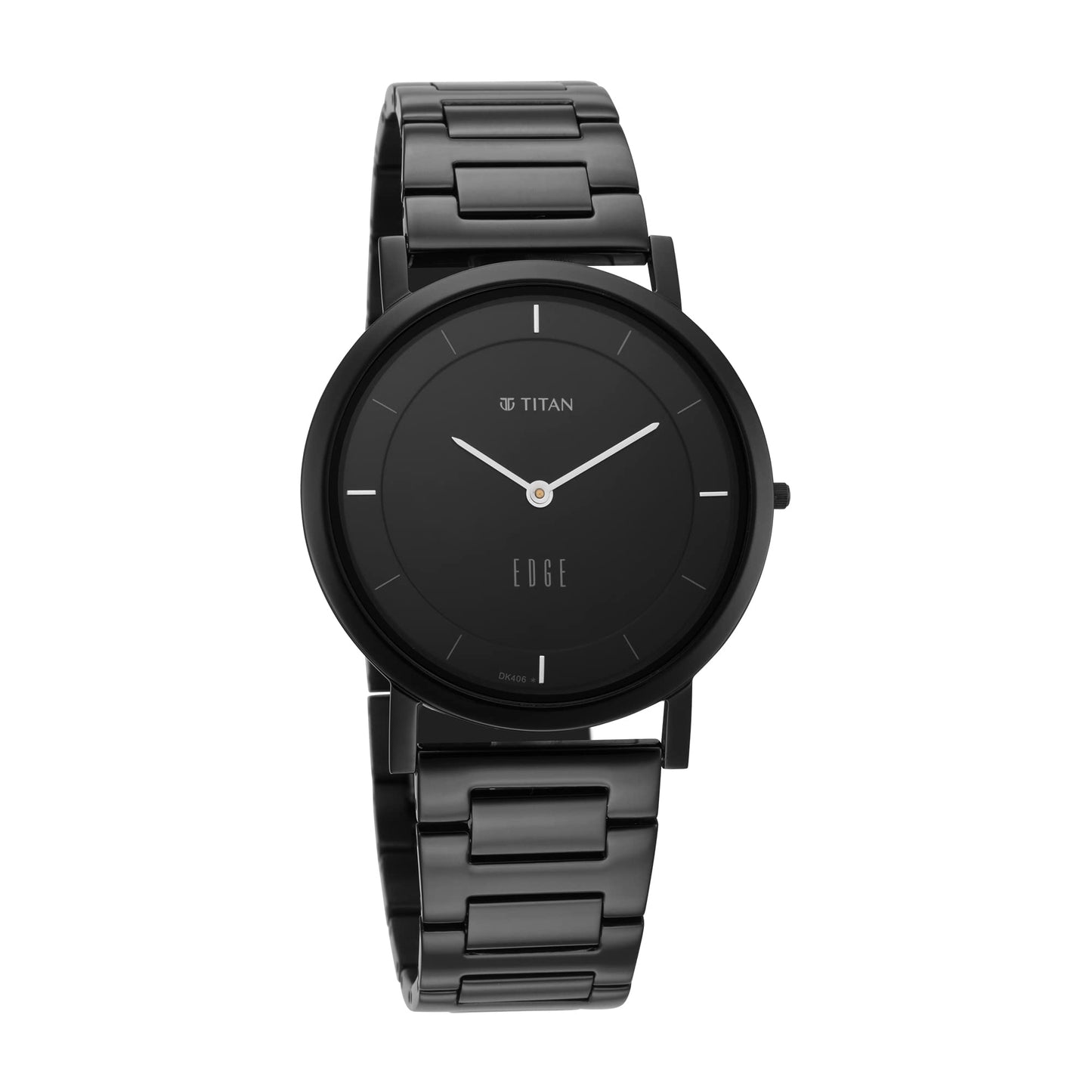 EDGE Titan Quartz Analog Black Dial Black Stainless Steel Strap Watch for Men - NT1595NM01