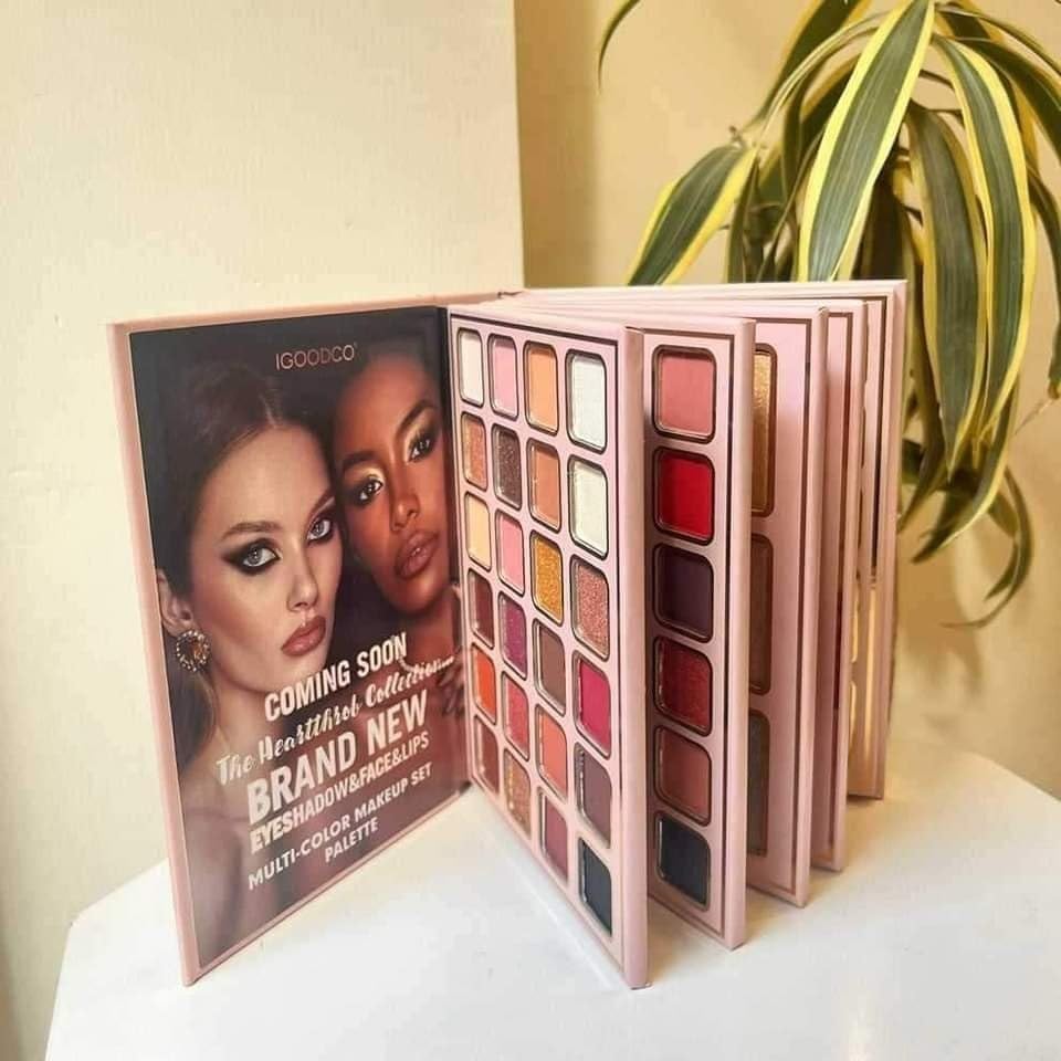 Winble 5-in-1 Foldable Makeup Palette | All-in-One Face, Eyes & Lips | Contour, Blush, Highlighter, Eyeshadow | Long-Lasting & Travel-Friendly | Multipurpose Makeup Book for All Skin Tones & Looks